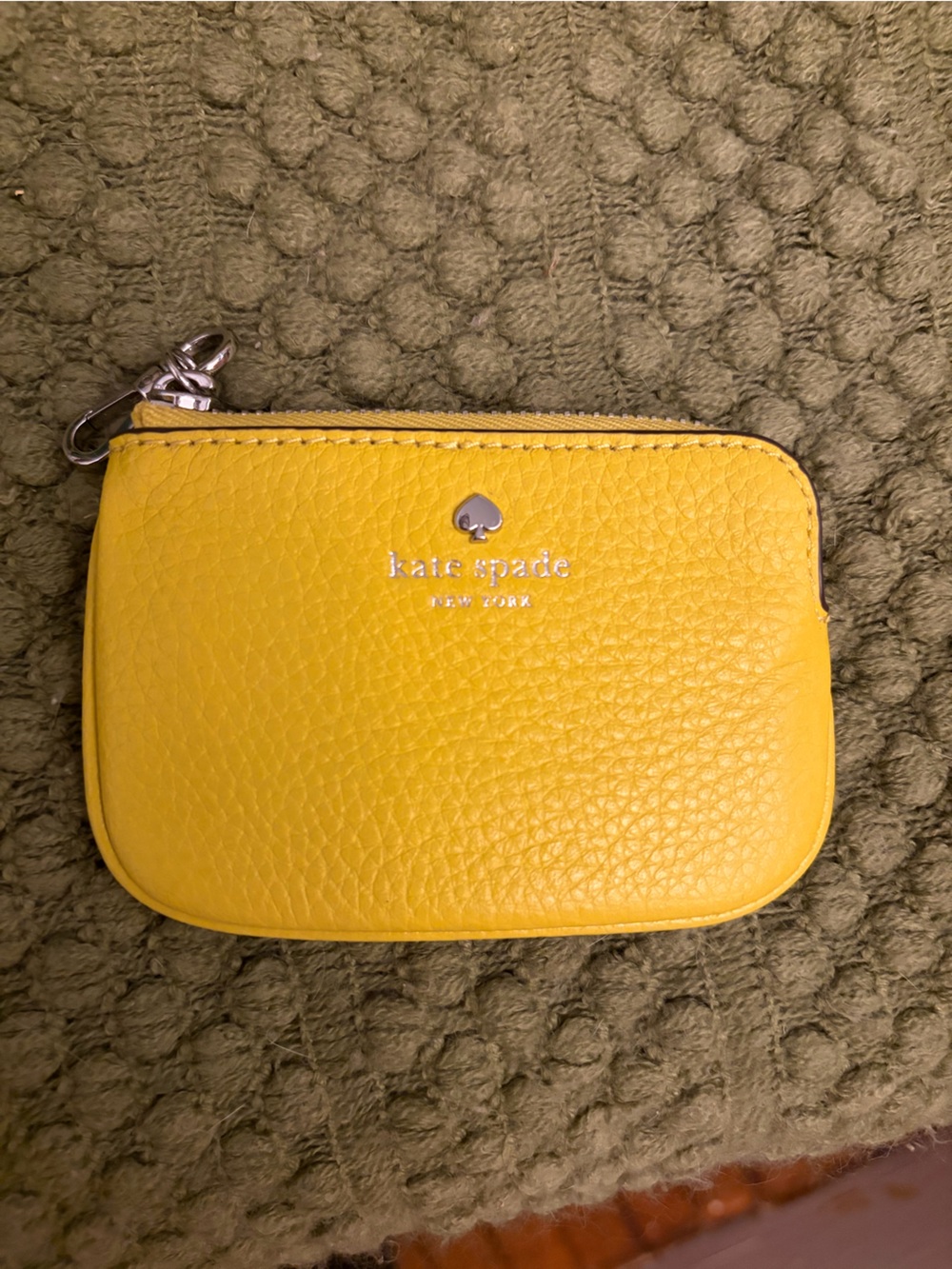 Kate Spade Yellow Pebbled Leather Bag Charm/Change Purse